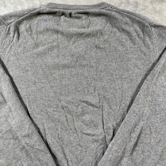Jos A Bank Reserve Sweater Mens XL Gray V Neck Italian Yarn Italy Holiday Preppy - Picture 7 of 11